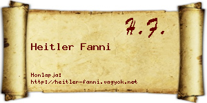 Heitler Fanni névjegykártya
